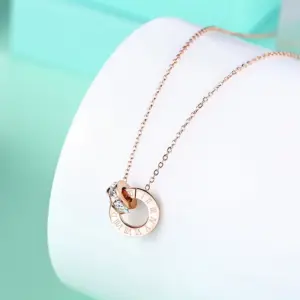 A838-Rose Gold Full Zirconium Double Ring