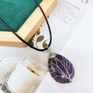 Amethyst Silver / Lucky Tree Water Drop (Light Pendant) 11.5G