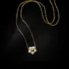 Wholesale PVD Coated Real Gold Plated 18K Gold Flower 304 Stainless Steel Elegant Sweet Waterproof Non Tarnish 304 Stainless Steel Necklace