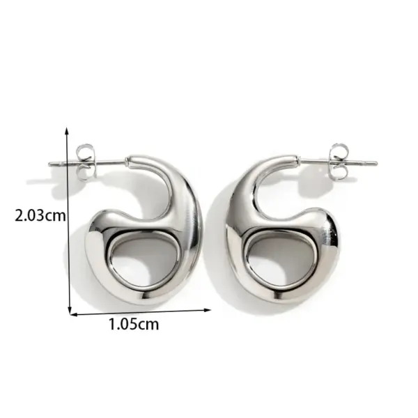Wholesale PVD Coated Number Heart Shape 304 Stainless Steel French Style Simple Style Classic Style Waterproof Non Tarnish Ear Studs