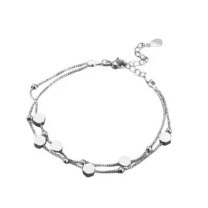 Double-Layer Geometric Bracelet / Copper (White Gold Color)