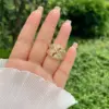 Wholesale Rack Plated Long-Lasting 18K Gold Geometric Heart Shape Copper Basic Retro Classic Style Open Rings