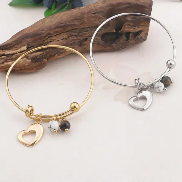 Wholesale PVD Coated 18K Gold Plated Heart Stainless Steel Waterproof Non Tarnish 304 Stainless Steel