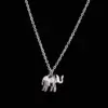 PVD Coated 18K Real Gold Plated Elephant 304 Stainless Steel Waterproof Non Tarnish Inlay Inlaid Necklace