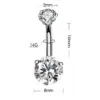 Fashion Geometric Stainless Steel Inlaid Zircon Belly Ring