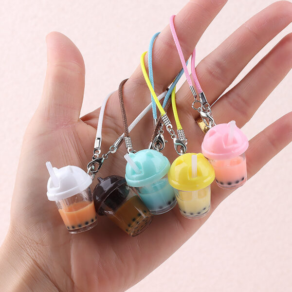 Wholesale Doll House Dollhouse Cat Head Pearl Milk Tea Cup Pendant Doll Doll Hanging OB11 Scene Small Accessories