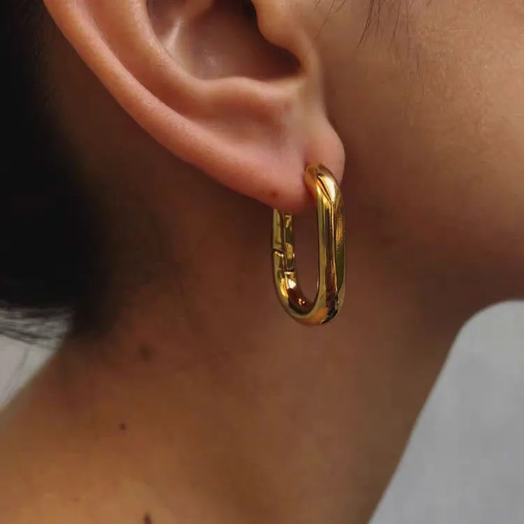 Wholesale 1 Pair Simple Style Classic Style Solid Color Plating Titanium Steel Earrings