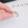 Wholesale Lady Simple Style Korean Style Flower Copper Inlay Zircon Open Rings