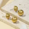Wholesale PVD Coated Real Gold Plated Solid Color 304 Stainless Steel IG Style Simple Style Waterproof Non Tarnish Ear Studs