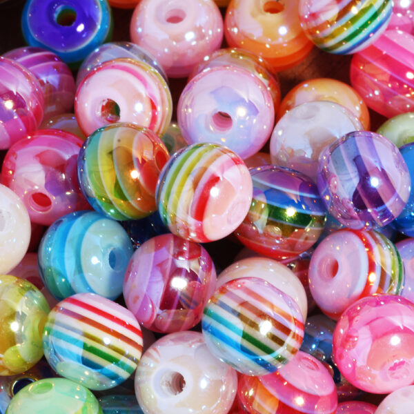 Wholesale 10mm Horizontal Candy Beads Acrylic Handmade DIY Beads Loose Beads Mobile Phone Chain Key Chain Bag Accessories Accessories