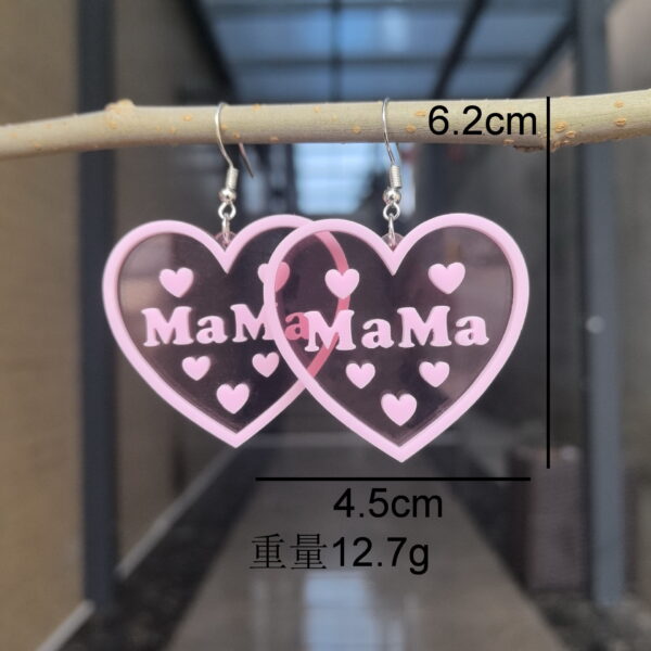 Wholesale Europe and the United States cross-border new mother's day double acrylic English letters MOM MAMA love earrings holiday earrings