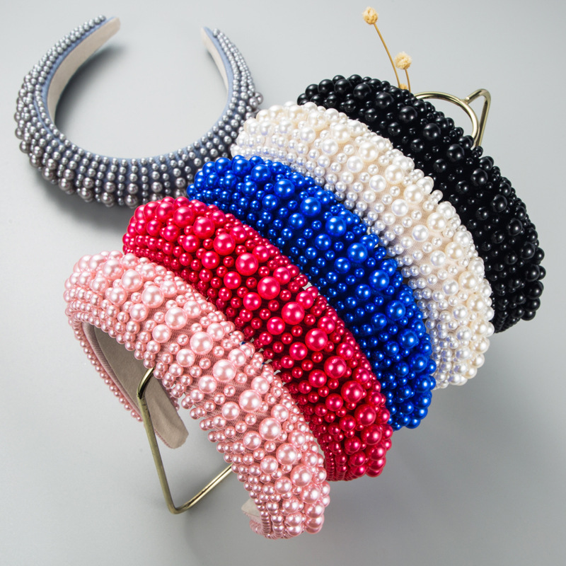 Wholesale Full Pearl Snge Headband Simple Personalized Hairband Hair Aessories
