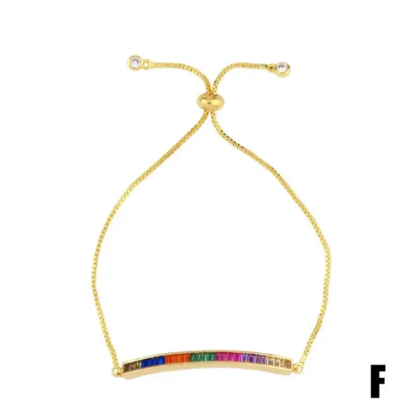 Wholesale Fashion Geometric Copper 18k Gold Plated Artificial Gemstones Bracelets In Bulk