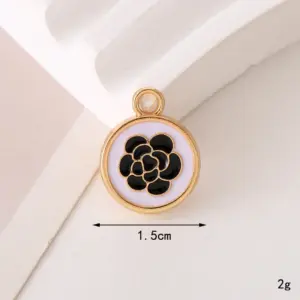 C367 15mm Hot Glue Flowers White and Black / Diy Ornament