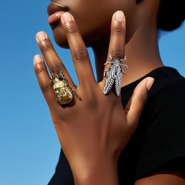 Wholesale ZA Cross-border Personality Trend Retro Creative Design Sense Alloy Insect Live Ring All-match Casual Daily Women's Style