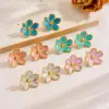 Wholesale Real Gold Plated Flower 304 Stainless Steel Glam Romantic Waterproof Non Tarnish Ear Studs