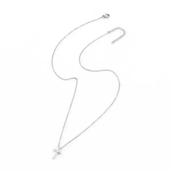 Wholesale PVD Coated Real Gold Plated Cross 201 Stainless Steel 304 Stainless Steel Simple Style Classic Style Waterproof Non Tarnish 201 Stainless Steel Pendant Necklace