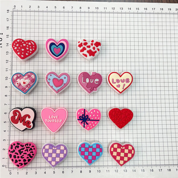 Wholesale Pink heart-shaped bead