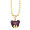 Wholesale Hip-hop Streetwear Bear Copper 18k Gold Plated Zircon Pendant Necklace In Bulk