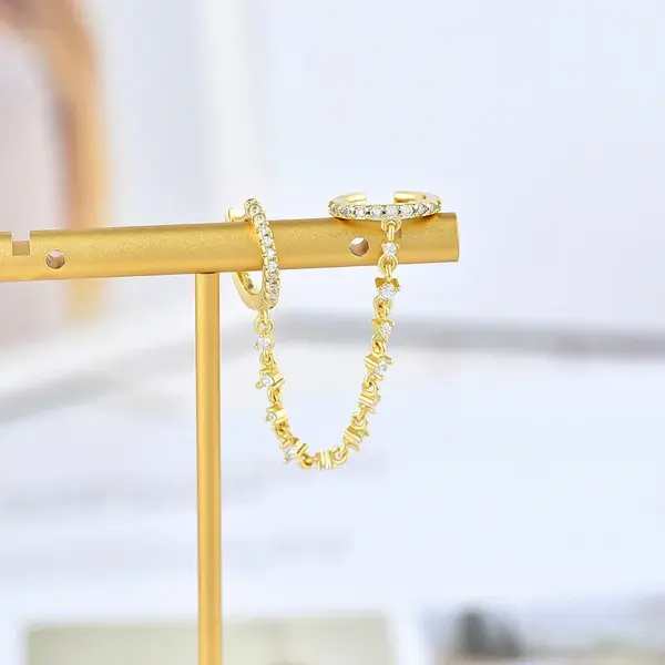 Fashion Geometric Copper Artificial Gemstones Earrings