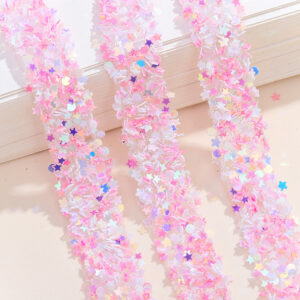 2 Light Powder [Sequin Stars]] / 1.5cm double-layer hot melt adhesive geometric rhinestone drilling strip