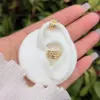 1 Pair Simple Style Classic Style Geometric Inlay Copper Zircon 18K Gold Plated Ear Cus