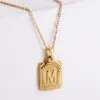 oly-d096d3a70d4f73513c0e5b3e98bd1521 Wholesale PVD Coated 18K Gold Plated Letter 304 Stainless Steel Simple Style Waterproof Non Tarnish 304 Stainless Steel Pendant Necklace