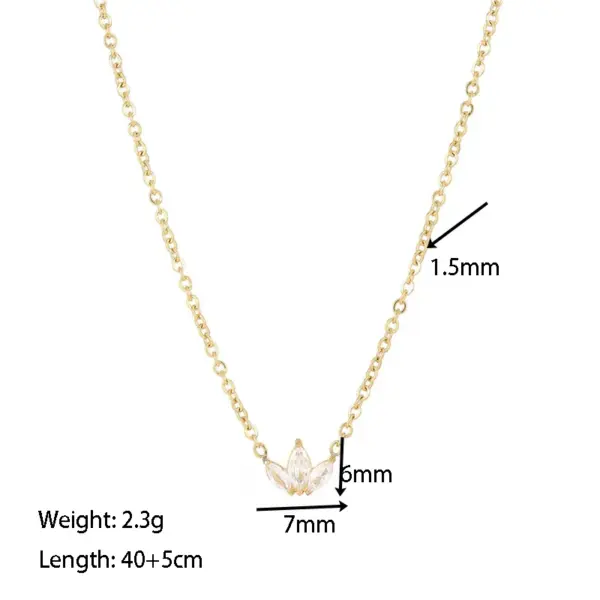 PVD Coated 18K Gold Platinum Real Gold Plated Flower 304 Stainless Steel Simple Style Waterproof Non Tarnish 304 Stainless Steel Pendant Necklace