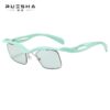 Wholesale cross-glasses sunglasses women's box sunglasses men's high-end sense special-shaped half-frame eyebrows personalized sunglasses