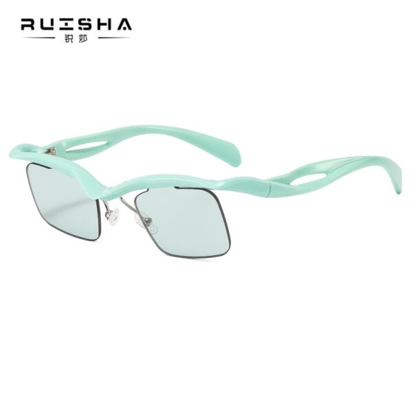 Wholesale cross-glasses sunglasses women's box sunglasses men's high-end sense special-shaped half-frame eyebrows personalized sunglasses