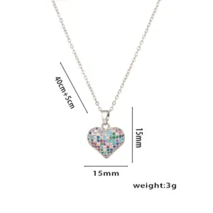 Steel Color Diamond Heart