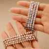 Wholesale Elegant Fashion Ultra Shiny Full Diamond Bracelet Women Stainless Steel Adjustable Bracelets Multiple Styles Round Oval Rectangle