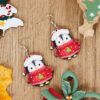 Wholesale Cute Penguin Dwarf Wooden Earrings for Christmas Party