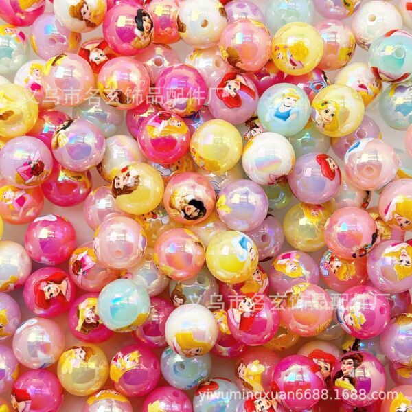Wholesale Printed Christmas beads cartoon beads