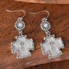 oly-d0ab5f1f9fa031c0ff5cb376b2c49419 Wholesale Western style flower double cross earrings