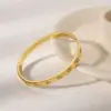 Wholesale Casual Classic Style Commute Heart Shape Solid Color 304 Stainless Steel 18K Gold Plated Zircon Bangle In Bulk