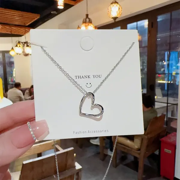 Wholesale Jewelry IG Style Sweet Heart Shape Titanium Steel Plating Pendant Necklace