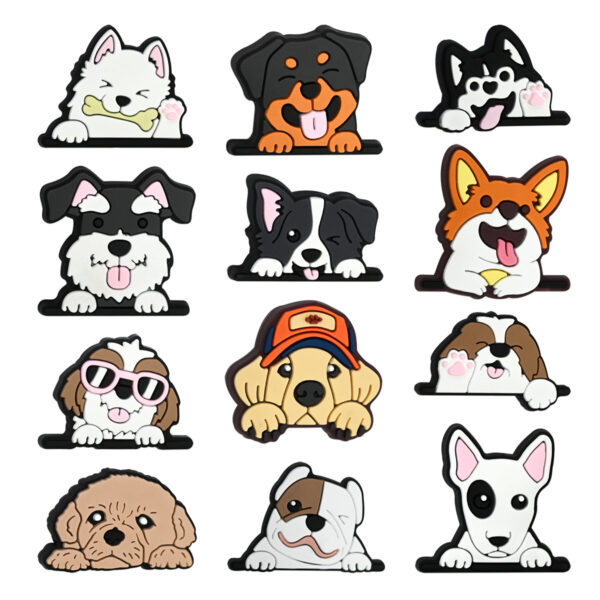 oly-d0b7f55508ebe326e0c332e0551f35e7 Wholesale Cute Cartoon Dog Decorative Soft Rubber Double-Sided Beads