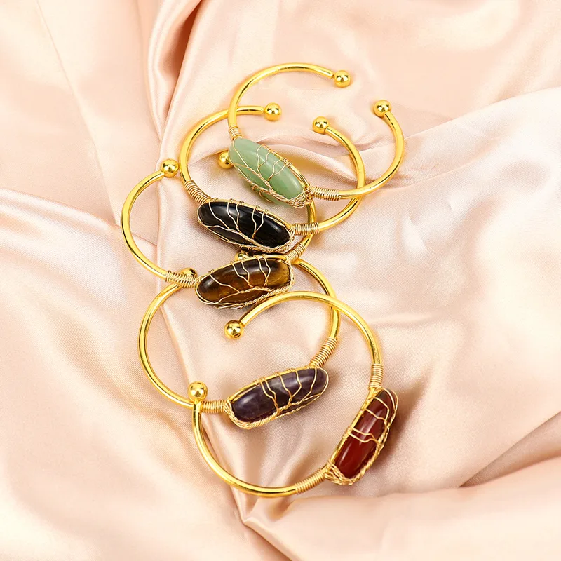 Wholesale Casual Geometric Crystal Copper Cuff Bracelets Wristband Bracelets In Bulk