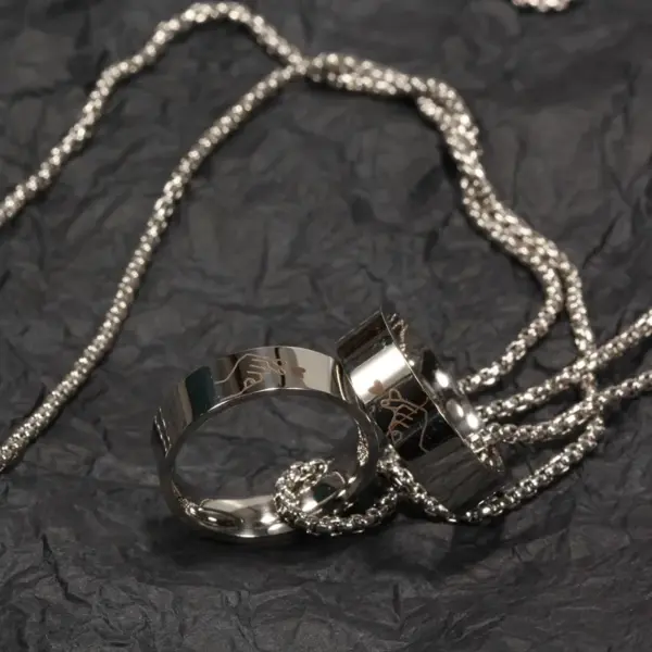 Wholesale PVD Coated Gold Plated Circle 201 Stainless Steel Necklace