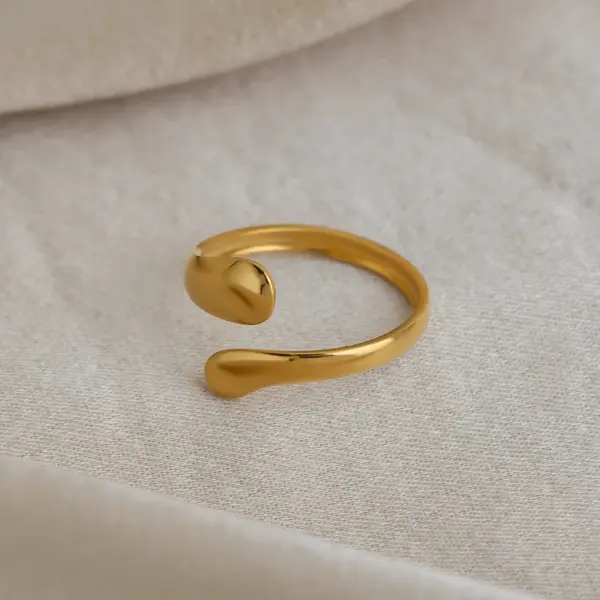 Wholesale PVD Coated Real Gold Plated 18K Gold Snake 304 Stainless Steel Retro Simple Style Waterproof Non Tarnish Open Rings