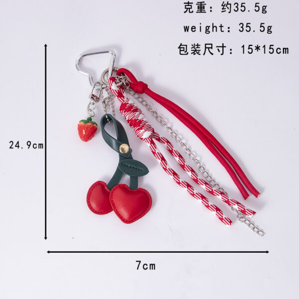 Wholesale cherry bag pendant resin fruit keychain