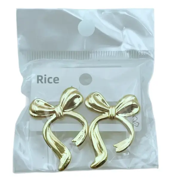 Fashionable Unique Stainless Steel Butterfly Knot Ear Cuff Women's Personality Folding Wavy Texture Earrings Luxury Style