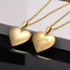 Wholesale PVD Coated Real Gold Plated 18K Gold Heart Shape 201 Stainless Steel Basic Vintage Style Romantic Waterproof Non Tarnish 201 Stainless Steel