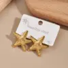 Wholesale 1 Pair/Package Casual Modern Style Simple Style Starfish Flower Rectangle Polishing 304 Stainless Steel 18K Gold Plated PVD Coated Earrings