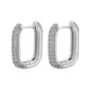 Wholesale 1 Pair Fashion Rectangle Plating Inlay Copper Zircon Hoop Earrings