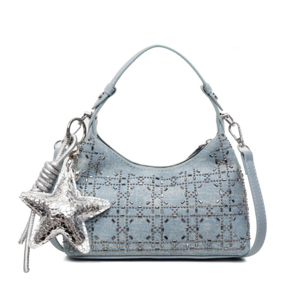 Wholesale Bright diamond handbag textured shoulder crossbody bag