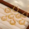 Wholesale 1 Pair Basic Simple Style Geometric Round Plating 304 Stainless Steel 18K Gold Plated Earrings