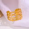 Wholesale Vacuum Plating 18K Gold Plated 18K Gold Cross Round 201 Stainless Steel Simple Style Roman Style Open Rings