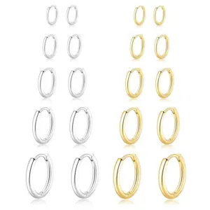 Polished Stainless Steel Earrings Simple Personality Titanium Steel Round Wire Hoop Earrings Neutral Style